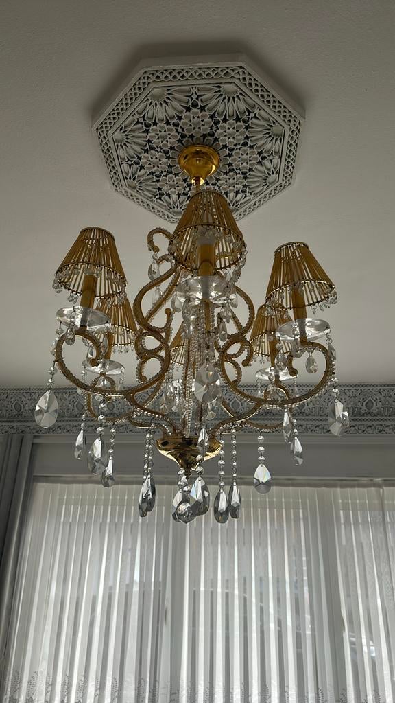 Lustre doré, Maison & Meubles, Enlèvement, Utilisé