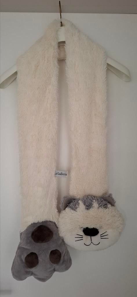 Leuke sjaal met wanten aan in kattenmotief, La Galleria, Ophalen of Verzenden, Nieuw, Sjaal