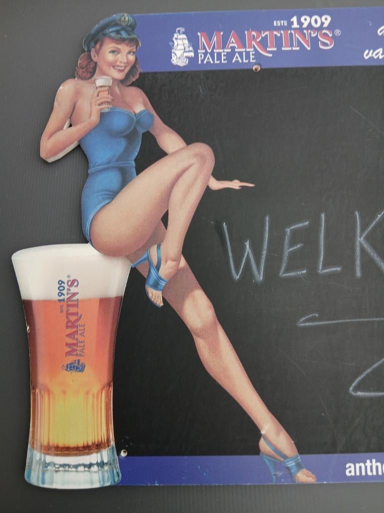 Vintage Pin up bier reclame, Verzamelen, Ophalen of Verzenden
