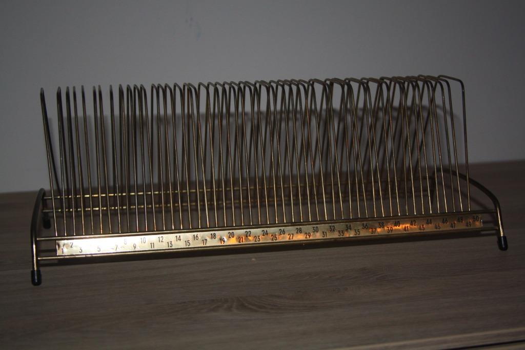 1x oud Langspeelplaten rek , metaal messing, Ophalen of Verzenden, Audio en Video