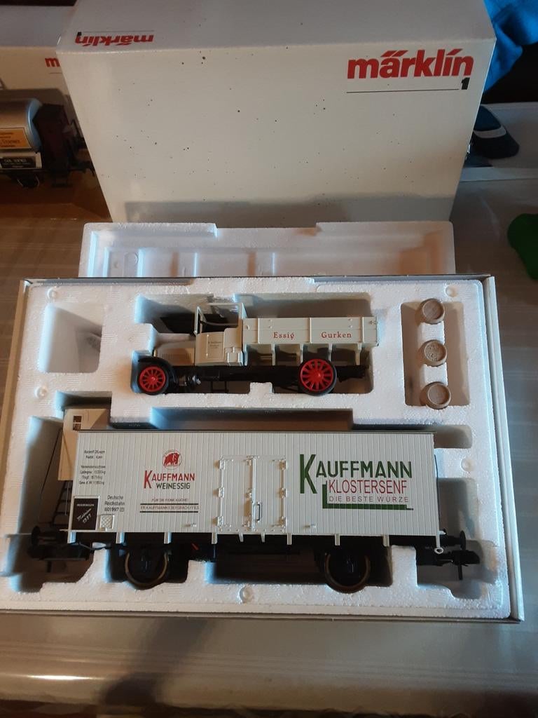 Märklin museumwagen schaal 1 met metalen vrachtwagen., Hobby & Loisirs créatifs, Trains miniatures | Échelles Autre, Enlèvement ou Envoi