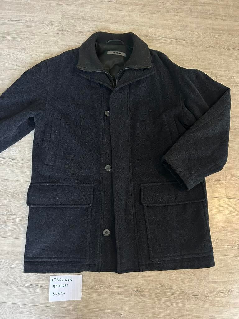 Manteau moyen en cachemire pour homme, Enlèvement ou Envoi, Comme neuf, Noir, Taille 48/50 (M)