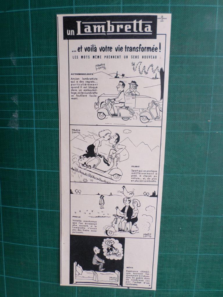 Lambretta scooter - publicité papier - 1957, Ophalen of Verzenden, Gebruikt, Overige typen