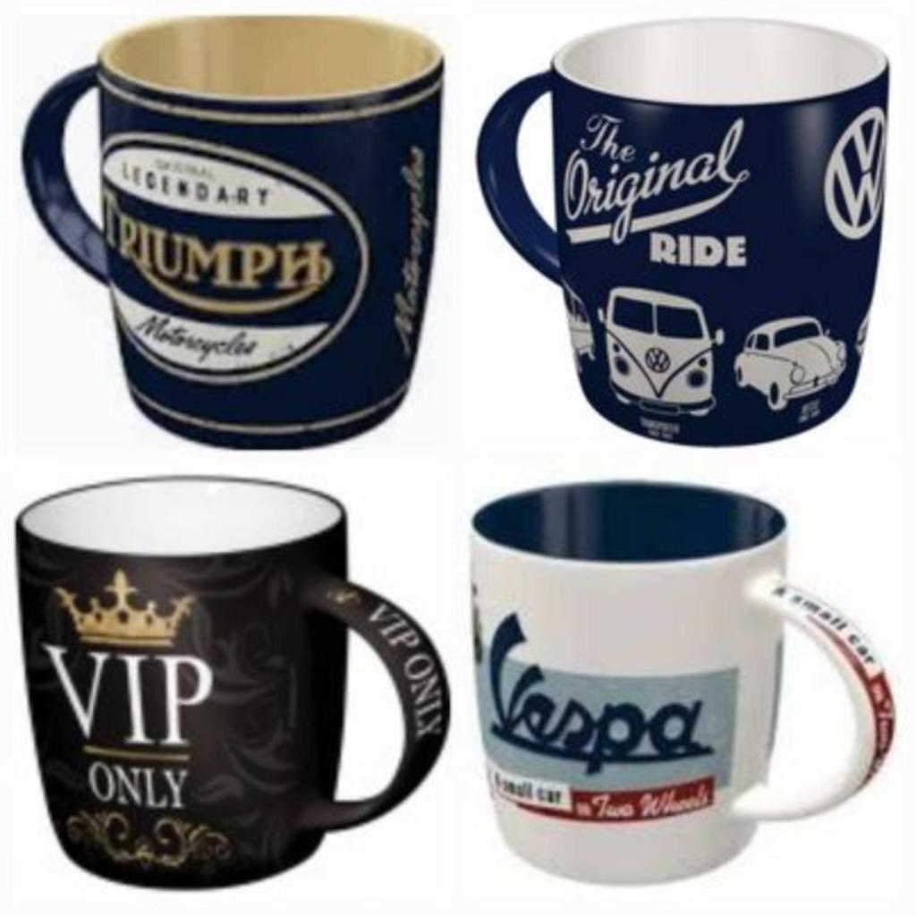 BMW VW Tractor Opel Martini Vespa Triumph Koffie beker mok, Nieuw, Ophalen of Verzenden, Overige stijlen, Kop(pen) en/of Schotel(s)