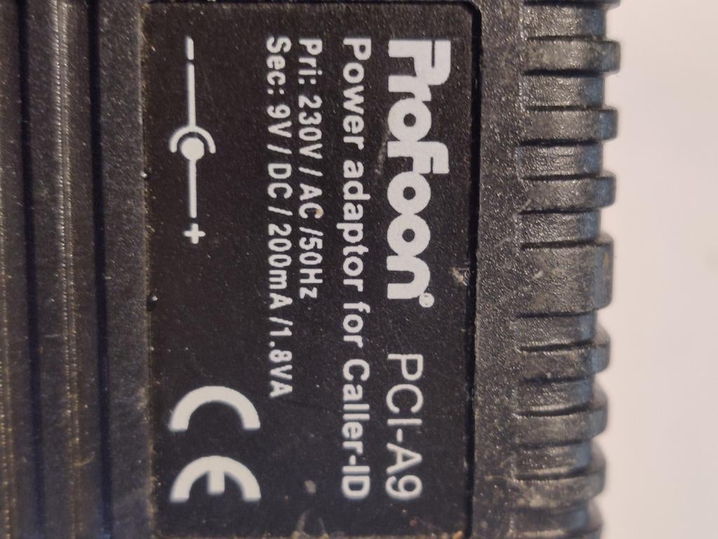 Profoon transfo AC adapter  Voeding output 9V 200mA, Ophalen, Gebruikt