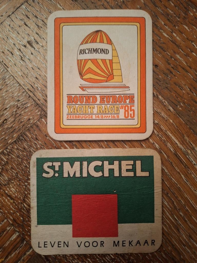 2x oude bierviltjes tabak St. Michel Richmond, Collections, Enlèvement ou Envoi