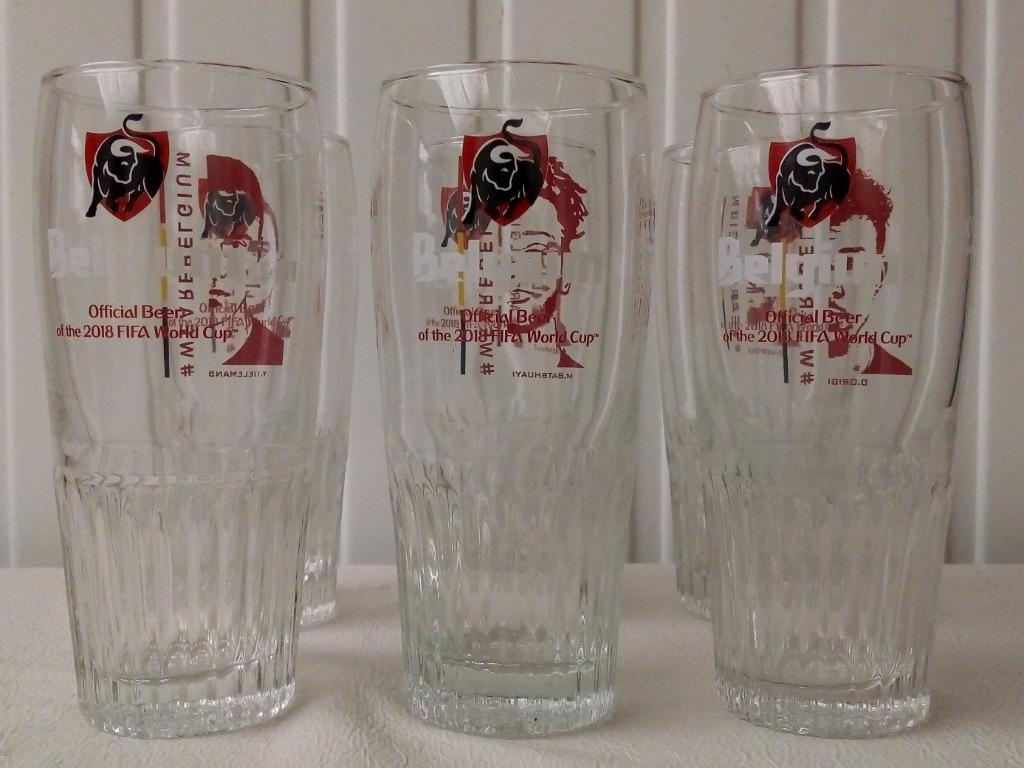 6 verres à bière Jupiler Belgium  Official Beer of the 2018, Neuf, Verre ou Verres, Verre, Enlèvement