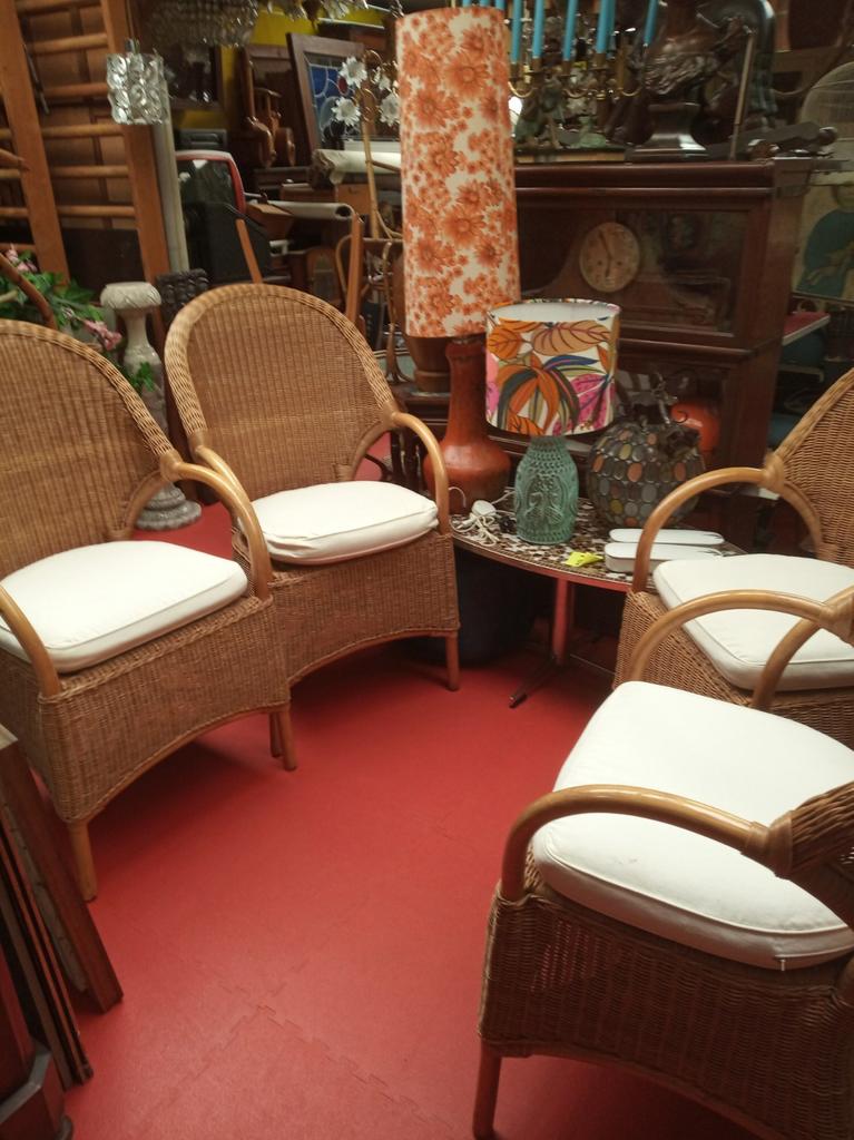 Retro.vintage rieten stoelen, Enlèvement