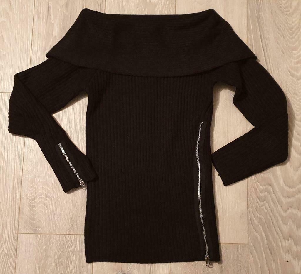 Pull noir, col large, Blanche Porte, Enlèvement ou Envoi, Taille 34 (XS) ou plus petite, Porté