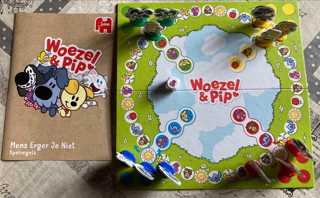 Woezel en Pip mens erger je niet spel,, Drie of vier spelers, Ophalen of Verzenden, Zo goed als nieuw, Jumbo