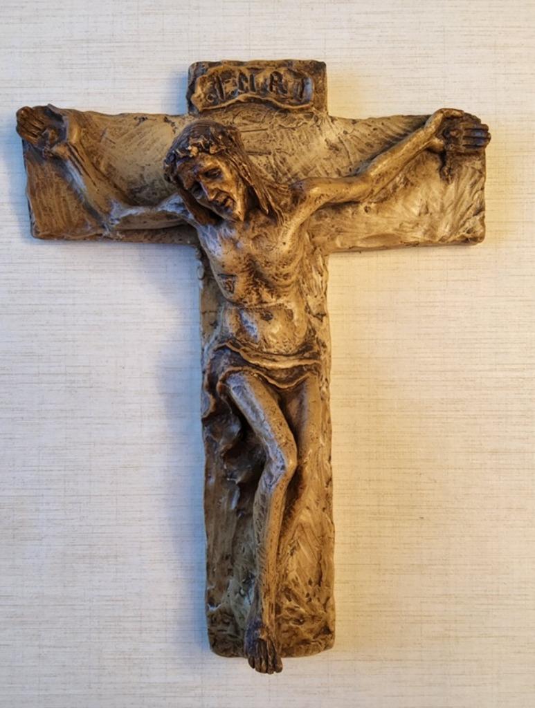Keramiek Jezus aan het kruis door Jan Oosterman (1911-1996), Enlèvement ou Envoi, Utilisé, Image, Christianisme | Catholique