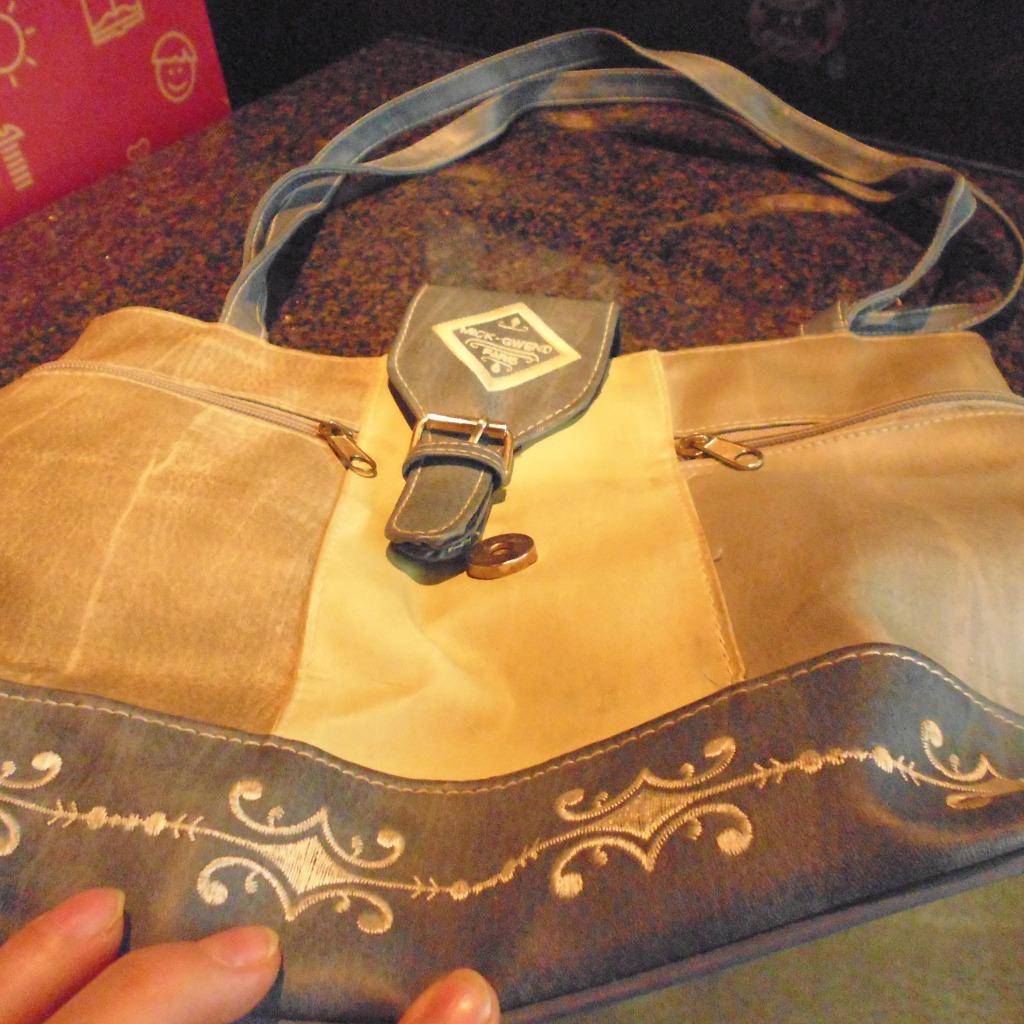 handtas blauw-grijs, Handtassen en Accessoires, Tassen | Damestassen, Ophalen of Verzenden, Gebruikt, Blauw, Handtas