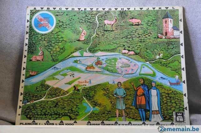 ancien panneau cger "ville l'an 1000", Verzamelen, Merken en Reclamevoorwerpen, Gebruikt