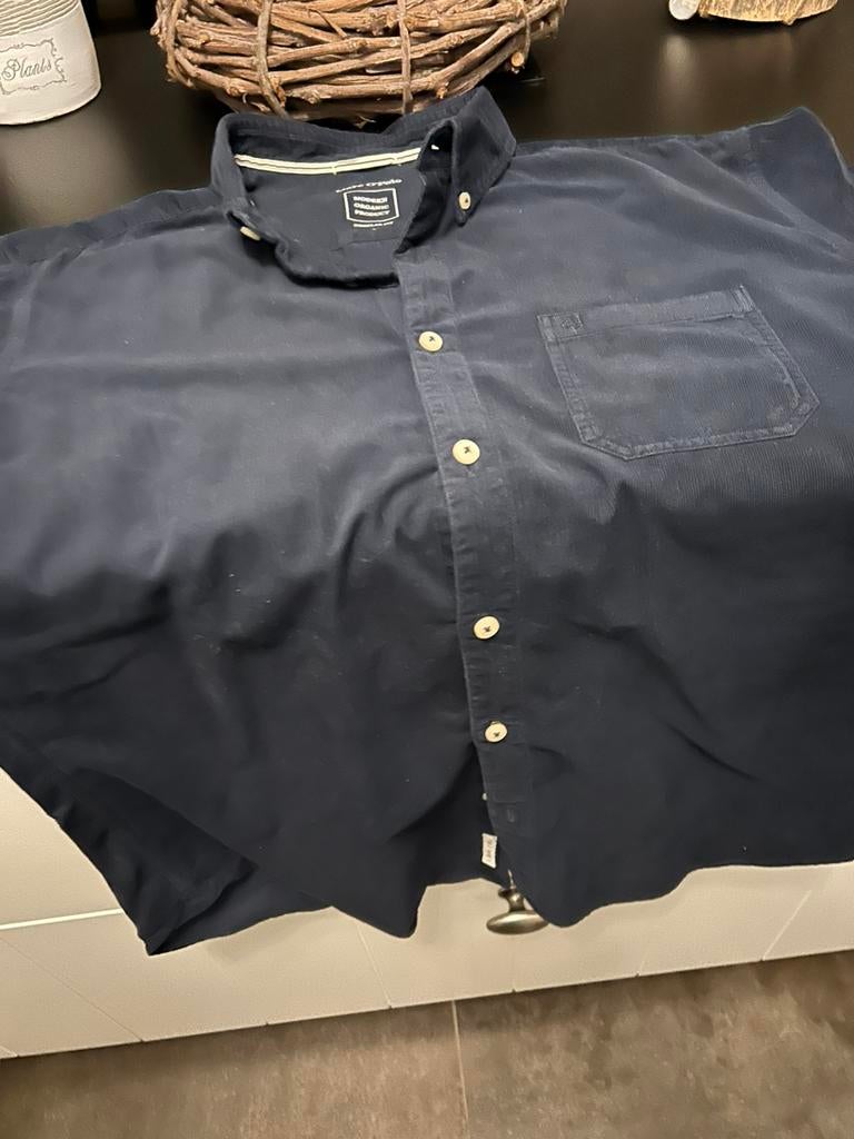 Nieuw prachtig blauw velours hemd  maat L  Marco Polo, Blauw, Nieuw, Ophalen of Verzenden, Halswijdte 41/42 (L)