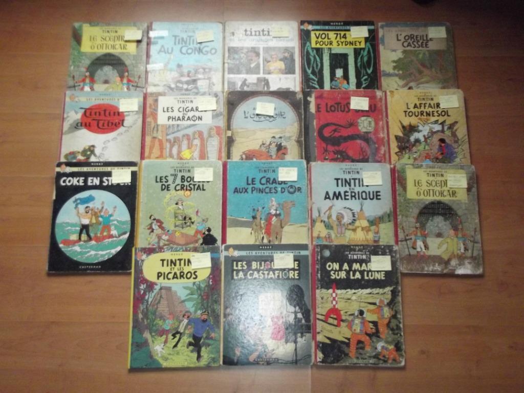 Lot TINTIN - EO et rééditions, Livres, Plusieurs BD, Enlèvement ou Envoi, Utilisé, Hergé