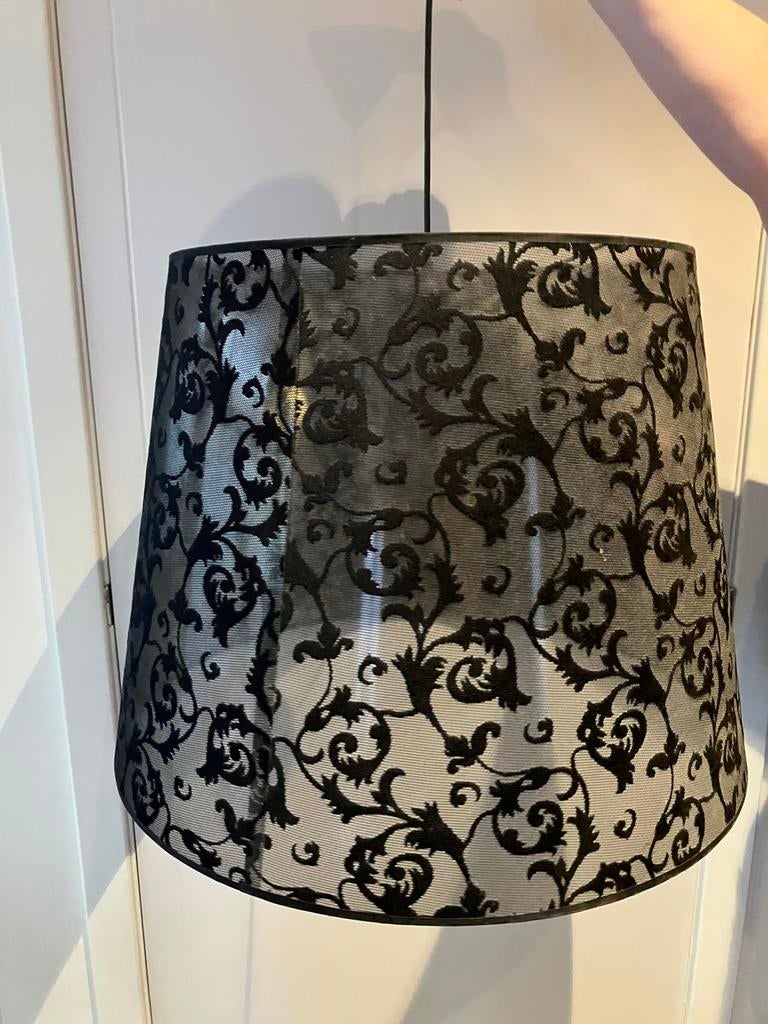 Zwarte lampenkamp hanglamp in heel mooie staat, 25 à 50 cm, Rond, Enlèvement, Noir