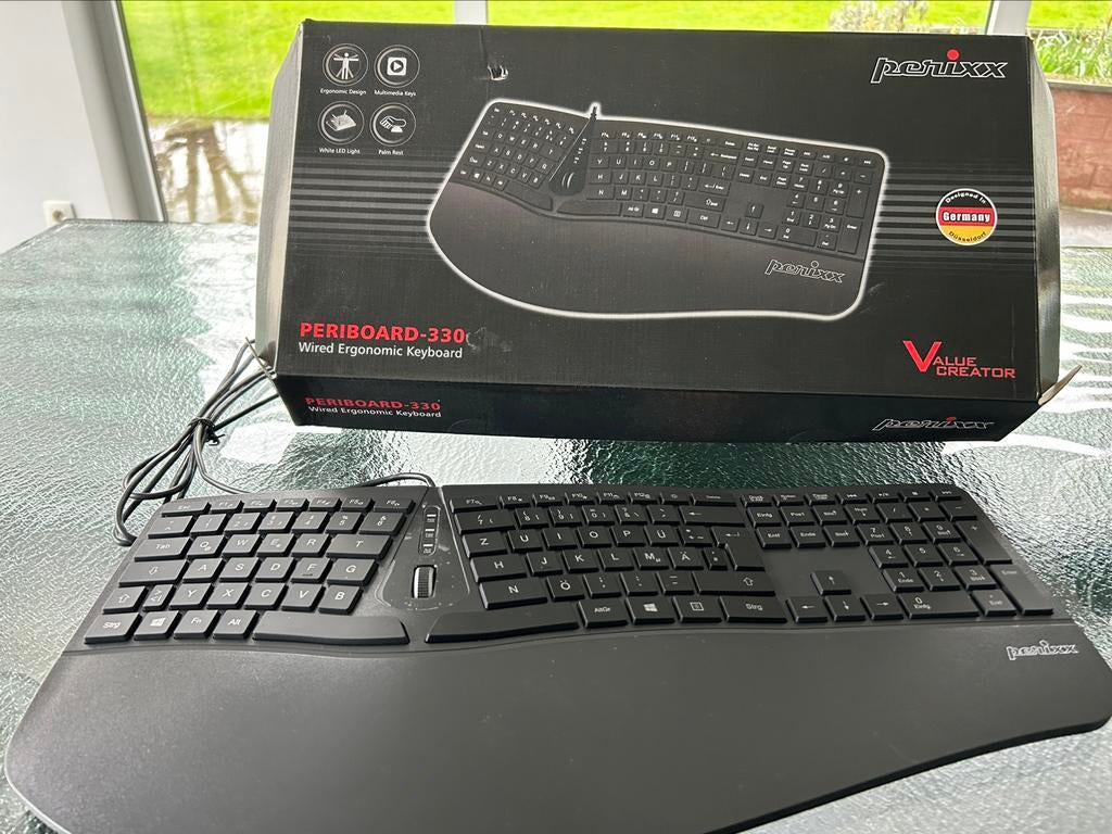 Clavier ergonomique perixx periboard-330, Informatique & Logiciels, Ergonomique, Enlèvement ou Envoi, Comme neuf, Qwerty