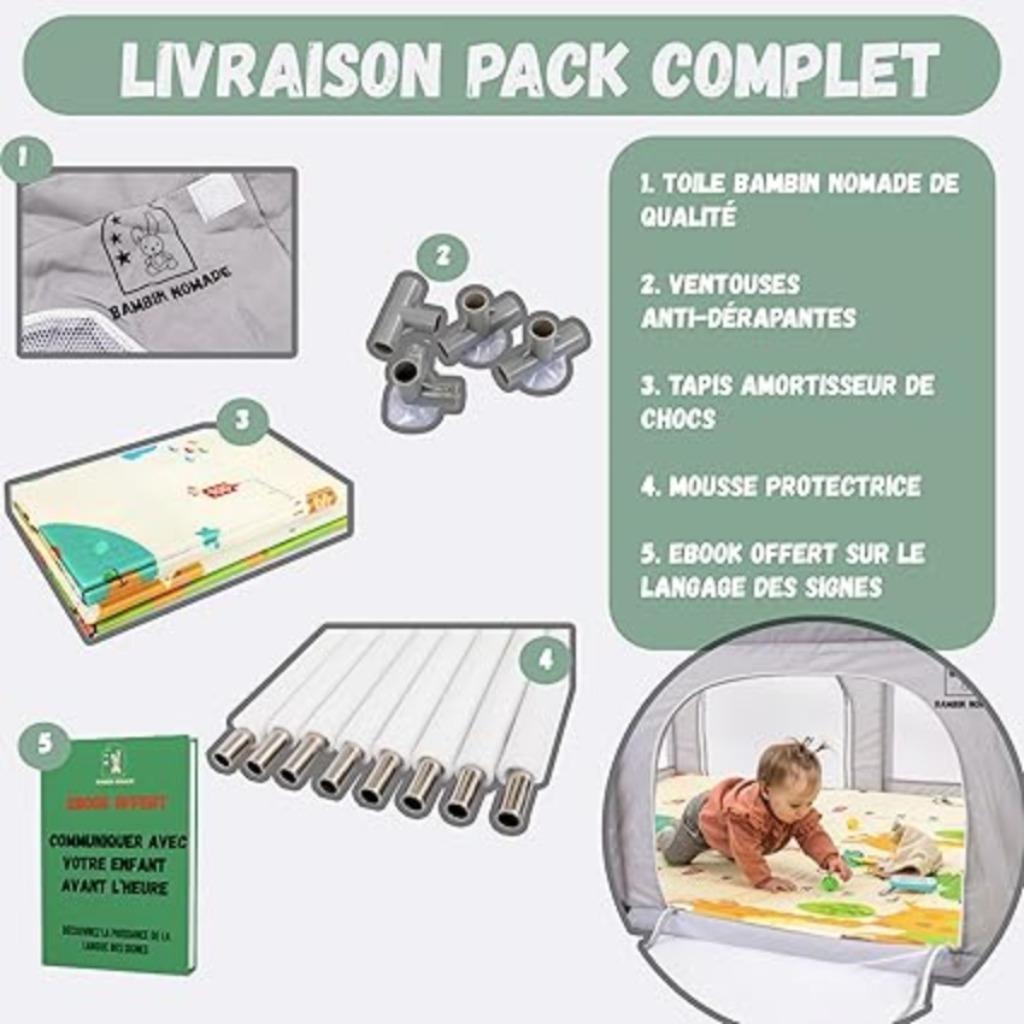 Coffret Baby Park XXL pour enfants - LIVRAISON RAPIDE ET GR, Neuf, -, -, BAMBIN NOMADE