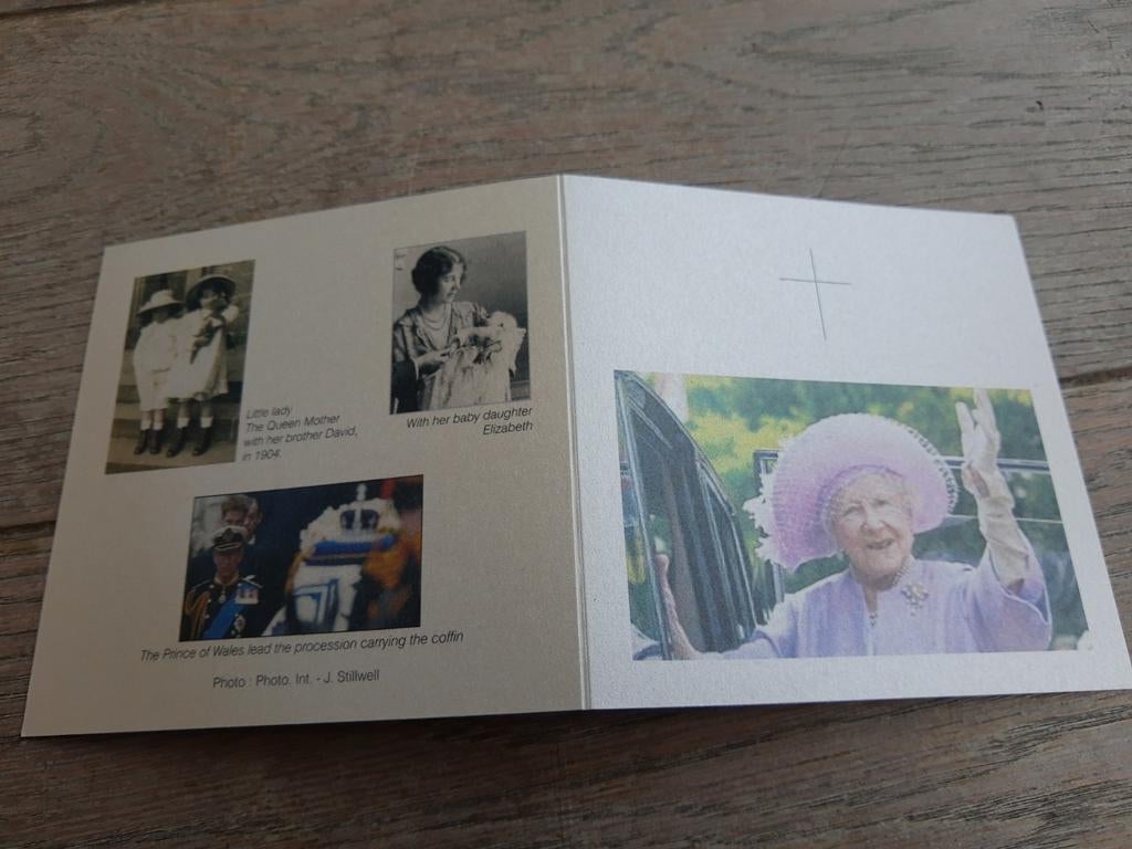 Rouwprentje 'the queen mother', Verzamelen, Ophalen of Verzenden, Zo goed als nieuw