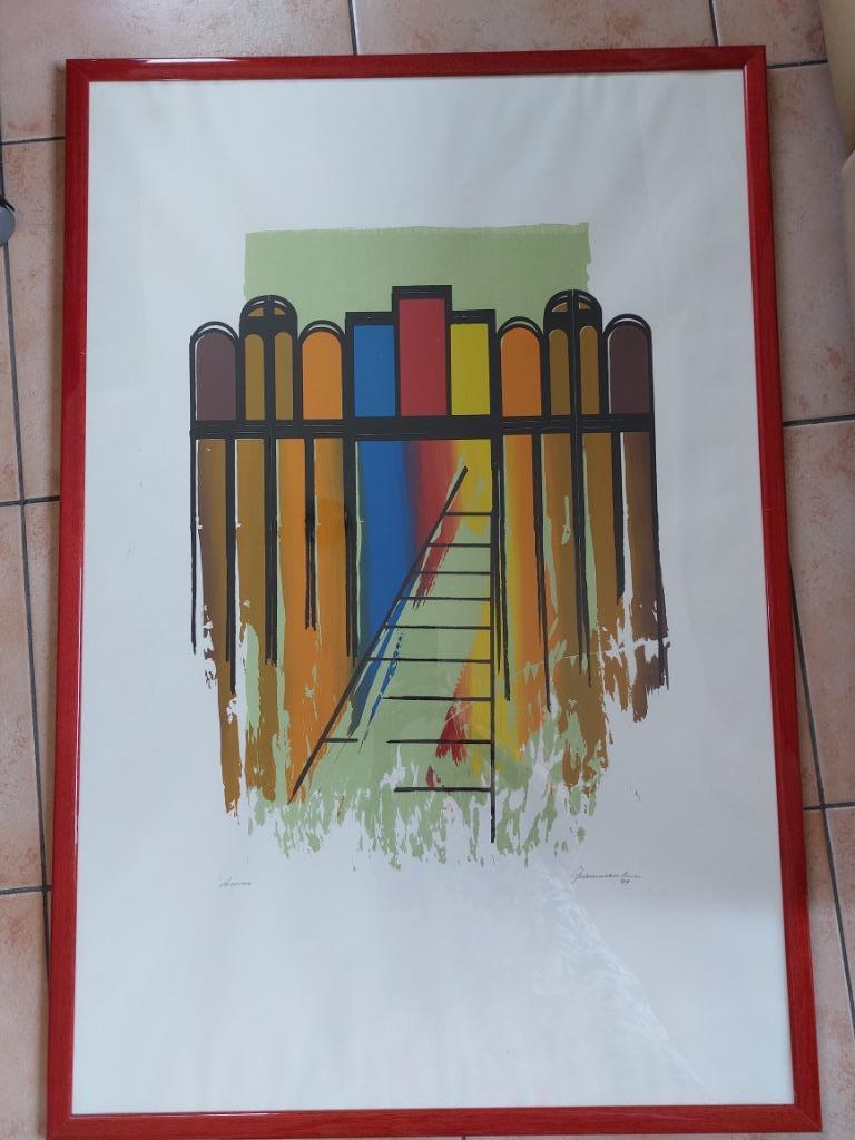 Modern grafisch werk 'Obsessie' van Erna Grammens uit 1999, Antiek en Kunst, Kunst | Schilderijen | Modern, Ophalen