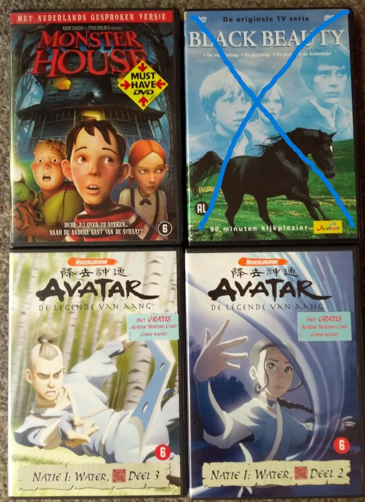 DVD Avatar ; Black Beauty : Monster House, Cd's en Dvd's, Vanaf 6 jaar, Ophalen of Verzenden, Zo goed als nieuw