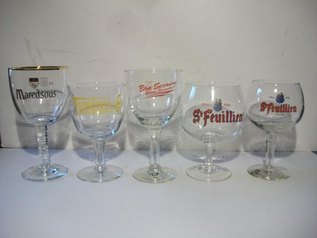 Glazen Maredsous, Bon Secours - bierglazen, Verzamelen, Glas en Drinkglazen, Ophalen of Verzenden