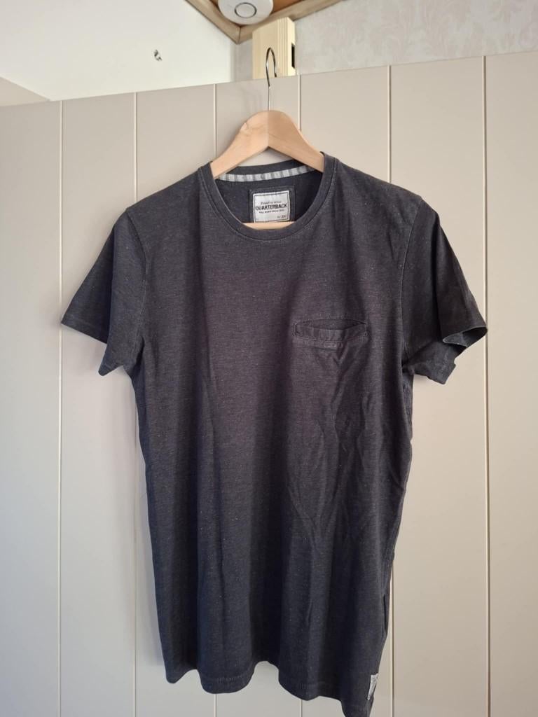 grijs gespikkeld t-shirt quarterback M, Gris, Enlèvement ou Envoi, Porté, Taille 48/50 (M)