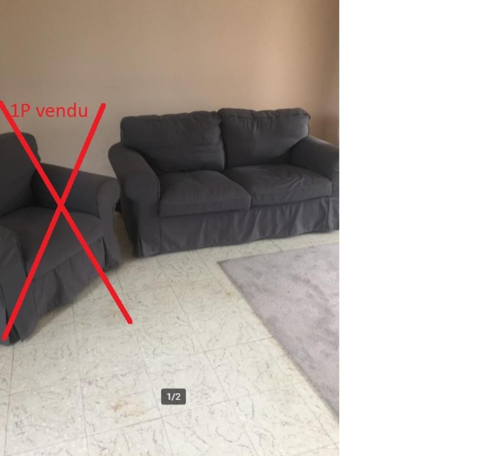 Canapé ikea gris foncé, Ophalen of Verzenden, Gebruikt