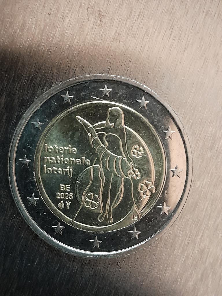 2 euromunt Belgische nationale loterij 2025, Ophalen of Verzenden, België, 2 euro, Losse munt