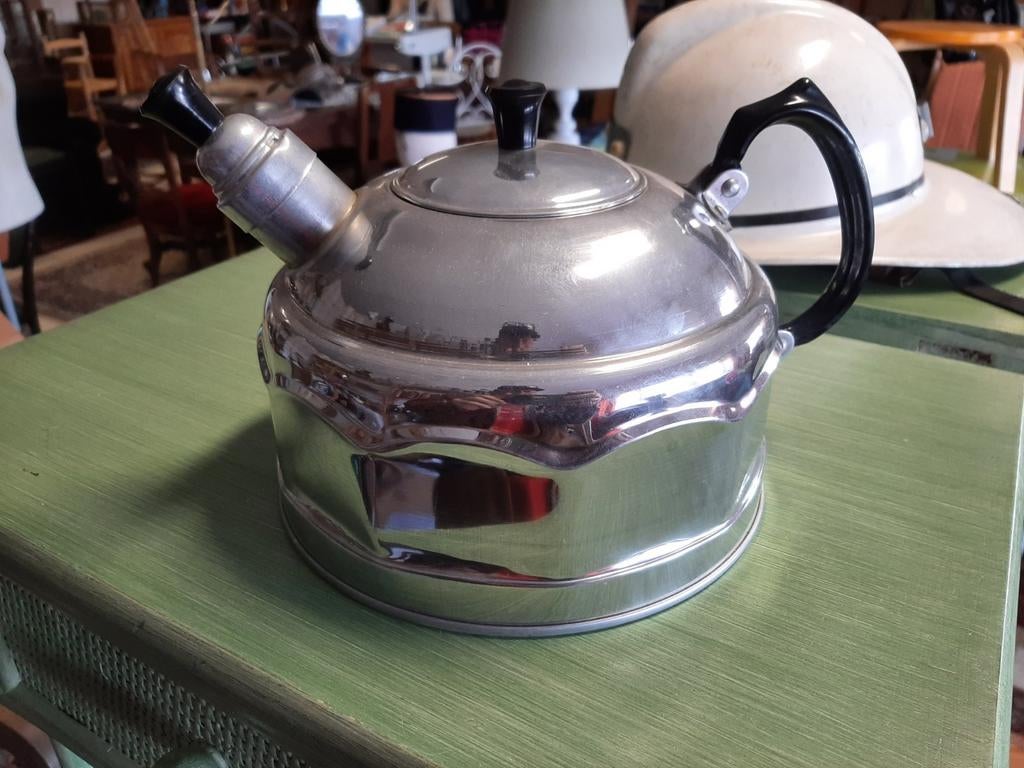 Bouilloire Vintage 3L en alu avec sifflet * État neuf, Enlèvement ou Envoi