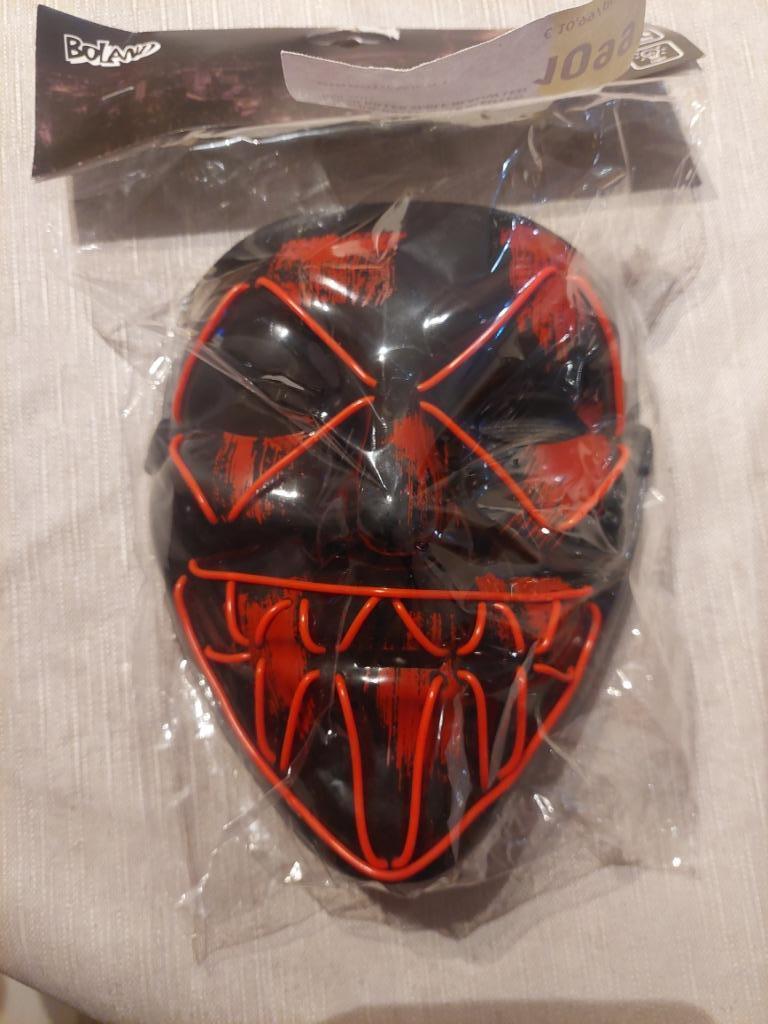 2 NIEUWE rode of blauwe LED-glimlachmaskers, Ophalen of Verzenden, Nieuw, Jongen of Meisje
