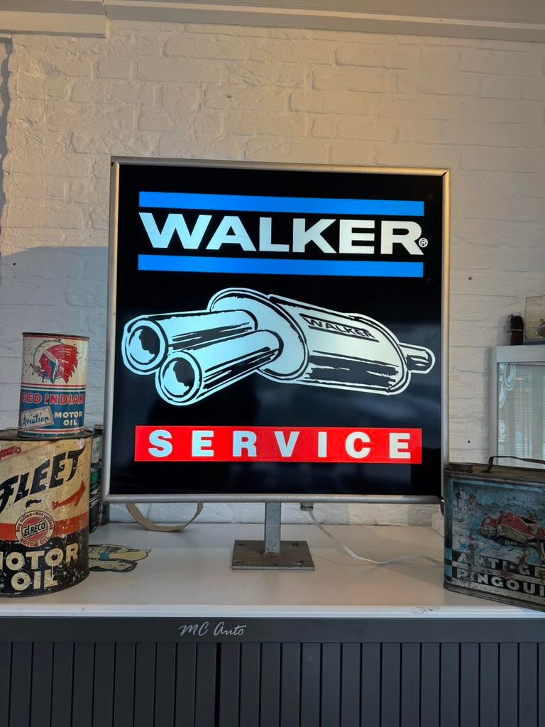 WALK Uitlaten garage reclame lichtbak, Ophalen, Gebruikt, Lichtbak of (neon) lamp