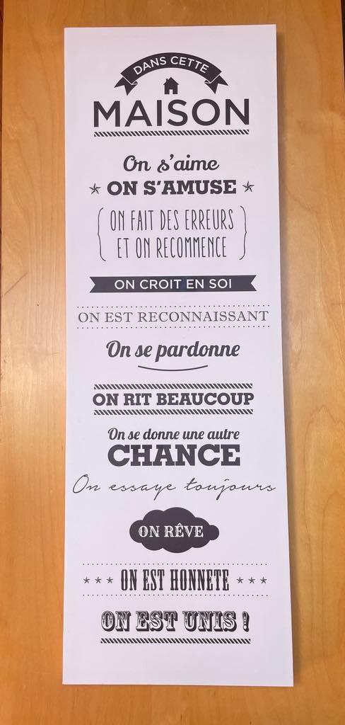 Toile avec message positif. Pas d’envoi DPD ou autres…, Enlèvement, Comme neuf