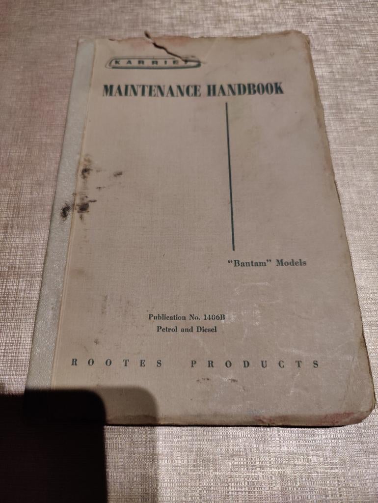 ROOTES KARRIER BANTAM Maintenance handbook, Enlèvement ou Envoi