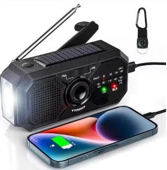 Radio d'urgence professionnelle avec manivelle, USB,, TV, Hi-fi & Vidéo, Enlèvement ou Envoi, Neuf, Autres types