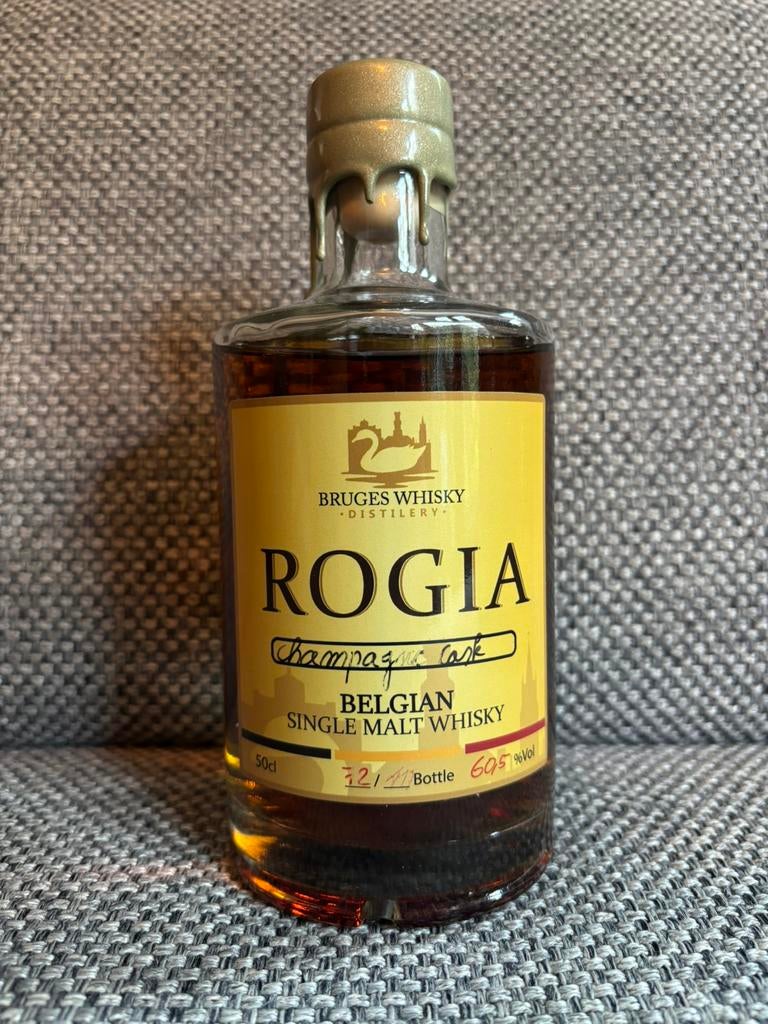 Brugse Whisky Company Rogia Champagne Cask, Verzamelen, Ophalen of Verzenden, Zo goed als nieuw, Champagne