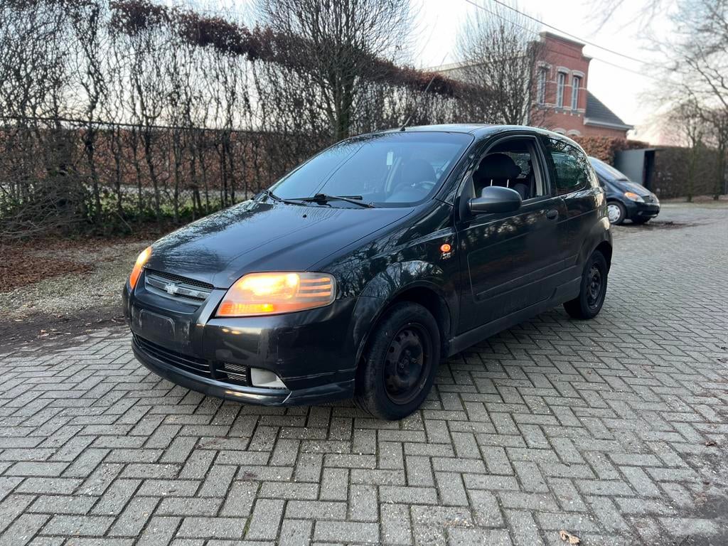 Chevrolet Kalos Benzine Airco LEZ ok 500€, Auto's, Zwart, Kalos, Zwart, Bedrijf