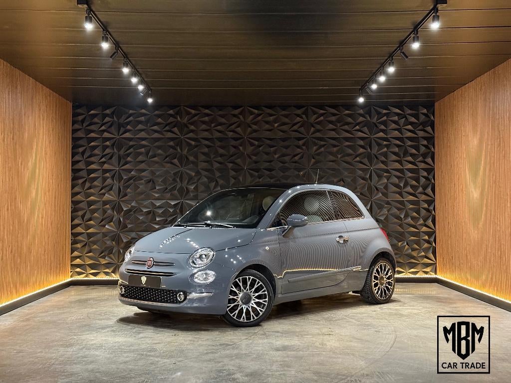 ✅ Fiat 500 1.2i Lounge GARANTIE Panoramisch Dak Navi, 4 zetels, 4 cilinders, Leder en Stof, Bedrijf