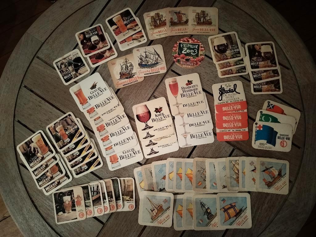 +- 50 OUDE BIERKAARTEN / BIERVILTJES BELLE VUE, Verzamelen, Ophalen of Verzenden