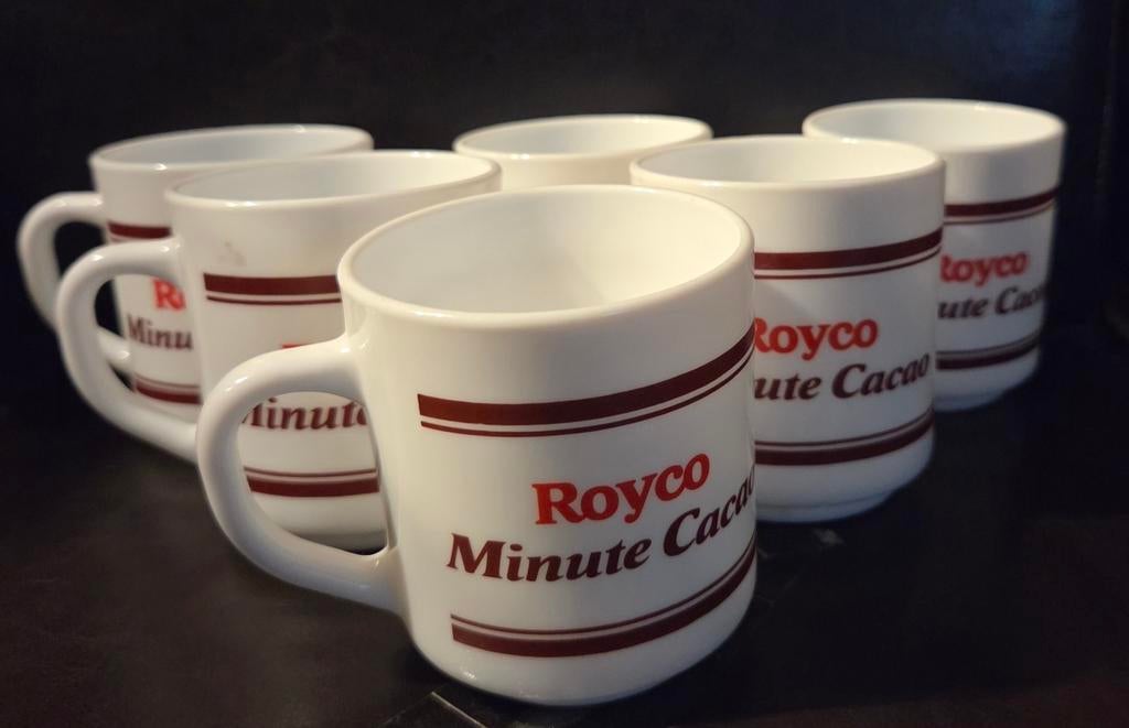 Vintage Royco Minute Cacao mok (6 stuks), Ophalen of Verzenden, Gebruiksvoorwerp