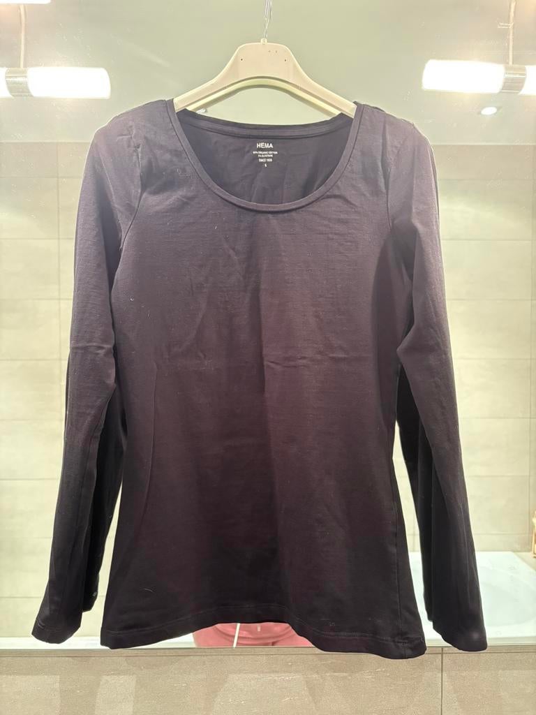 Zwarte basic longsleeve van Hema (S)., Kleding | Dames, Ophalen, Zwart, Zo goed als nieuw, Lange mouw