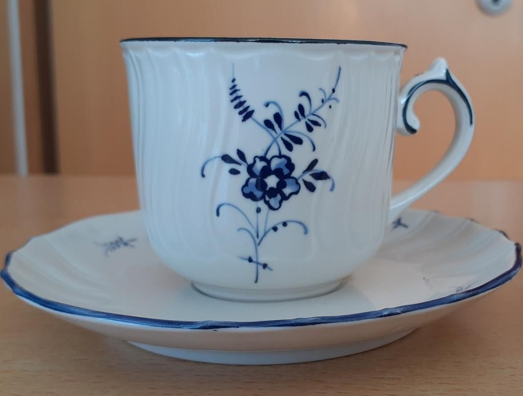Tasse à café, sous-tasse, ramequin Villeroy & Boch Vieux Lux, Antiek en Kunst, Ophalen of Verzenden