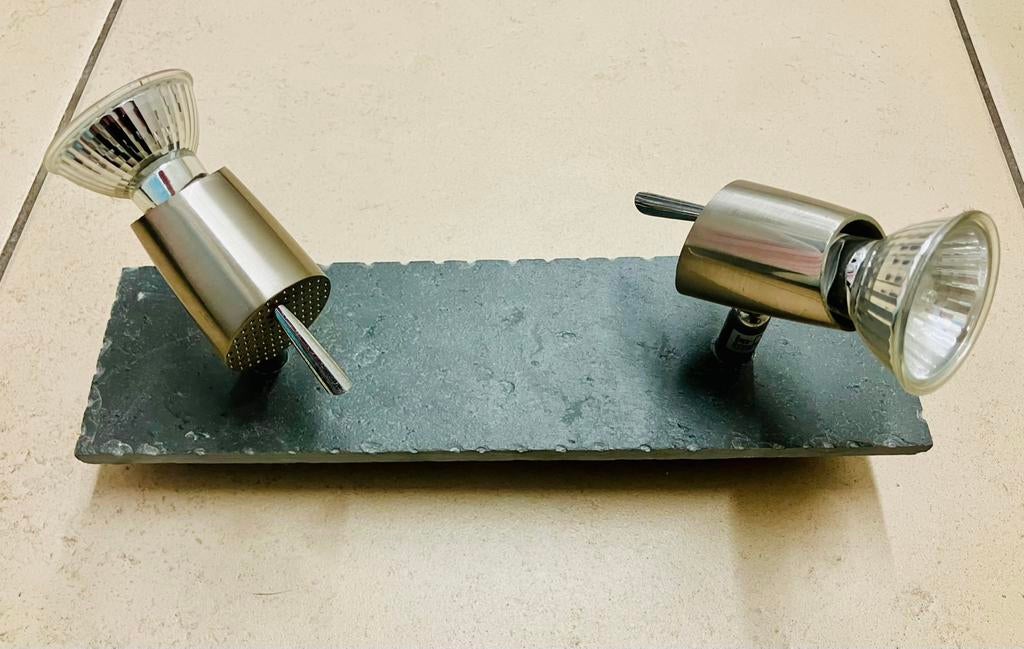 3 Verstelbare spots 50W op tegel, Ophalen, Gebruikt, Plafondspot of Wandspot, Halogeen