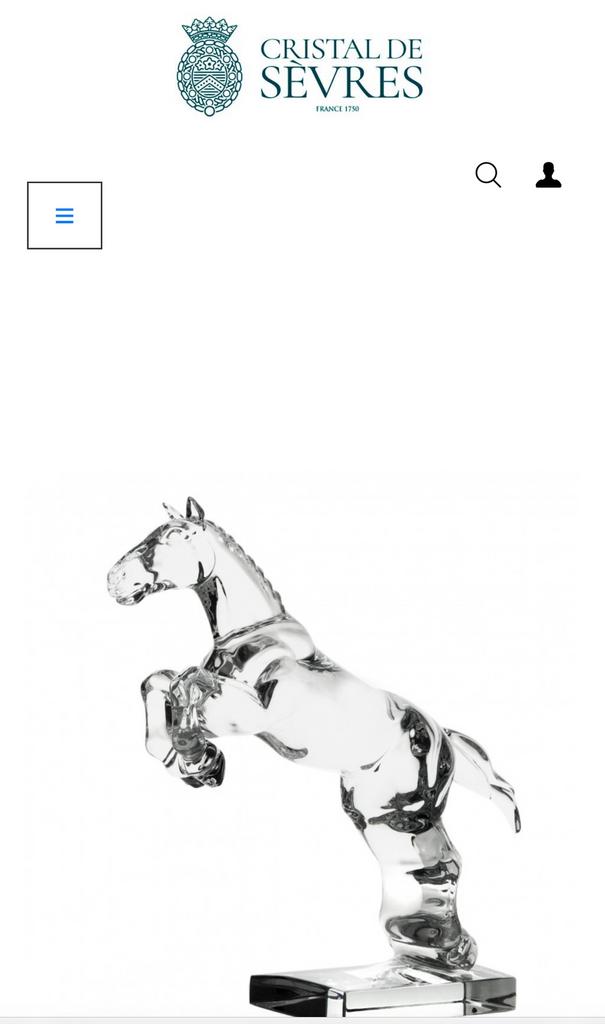 Cheval Ascot en cristal de Sèvres, Antiek en Kunst, Antiek | Glaswerk en Kristal, Ophalen