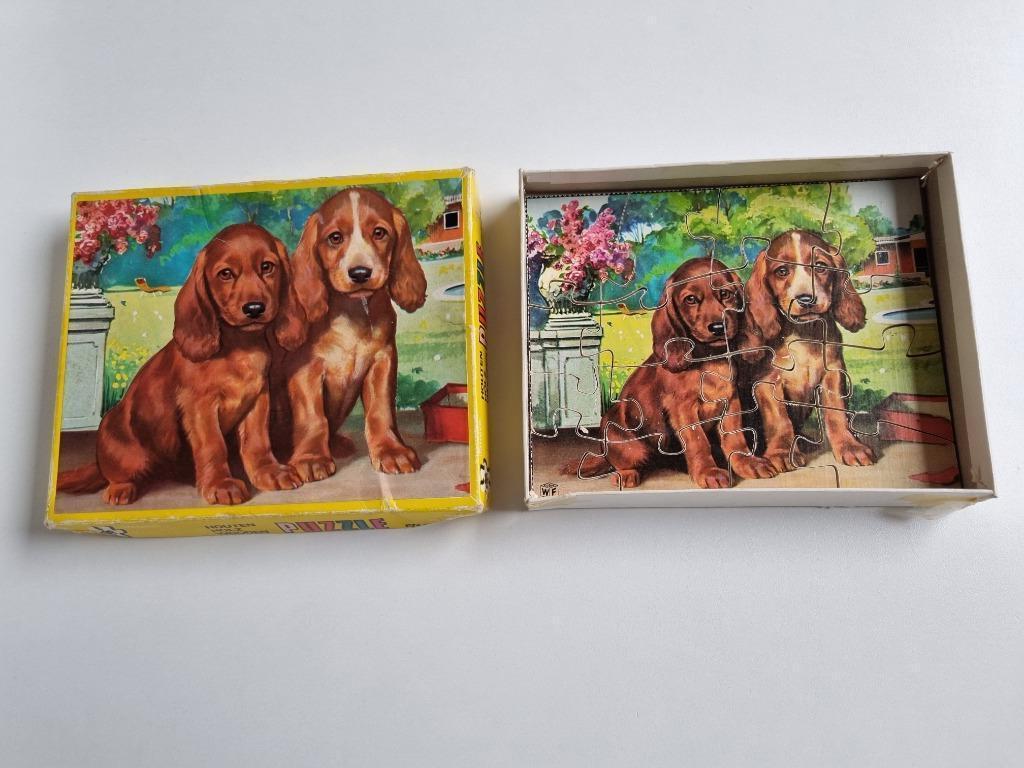 Houten puzzel honden 16 stukjes, Enlèvement ou Envoi, 2 à 4 ans, Utilisé, 10 à 50 pièces