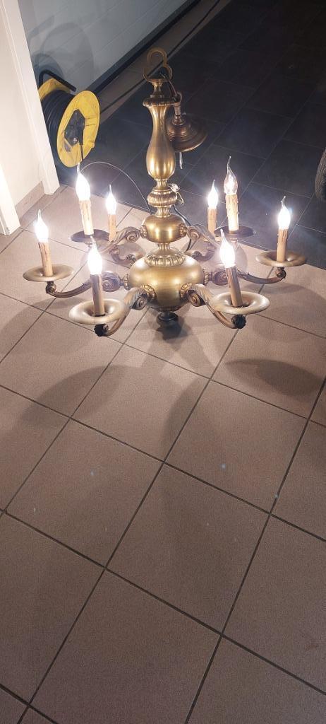 Luster vol brons, Huis en Inrichting, Lampen | Kroonluchters, Ophalen, Gebruikt