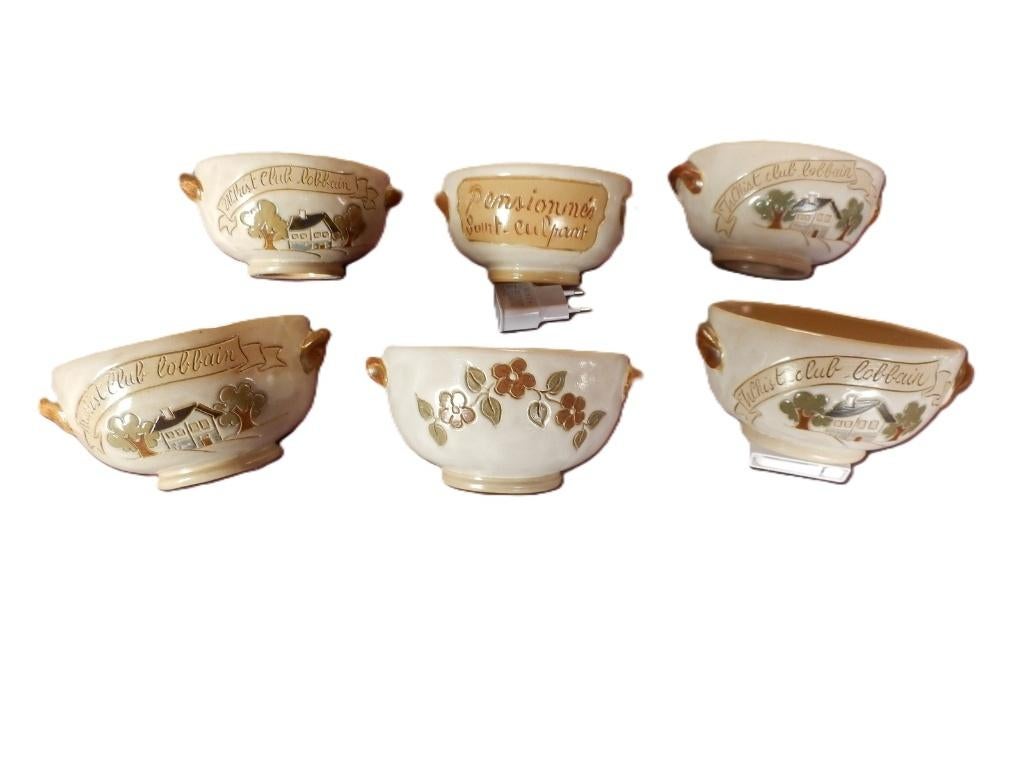 (14) -6 bols - poterie lardinois --, Ophalen of Verzenden, Zo goed als nieuw, Kop(pen) en/of Schotel(s), Aardewerk