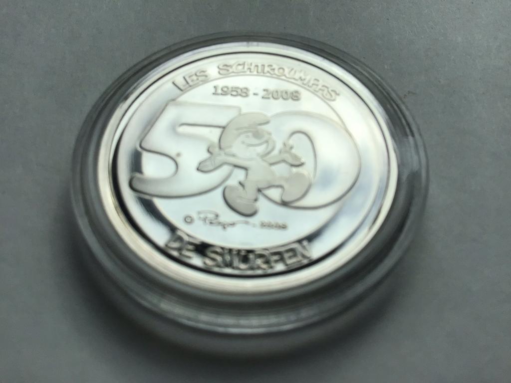 België 5 euro De Smurfen 2008 Zilver Proof, Postzegels en Munten, Ophalen of Verzenden, België, 5 euro, Zilver