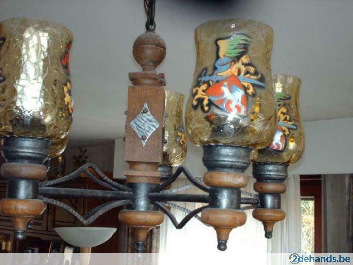 Luster gesmeed voor 5 lampen, Enlèvement, Utilisé, Verre