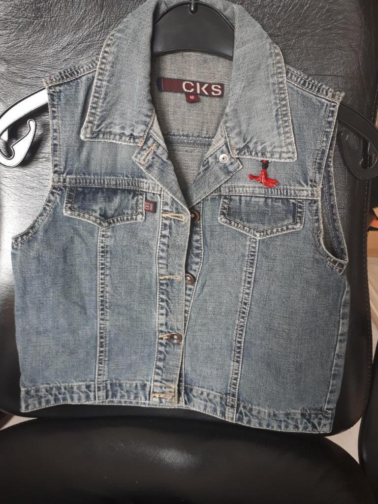 CKS - jeansgilet meisjes - maat 152 (12) - blauw, Kinderen en Baby's, Meisje, Trui of Vest, Mayoral, RTB en CKS, Ophalen of Verzenden